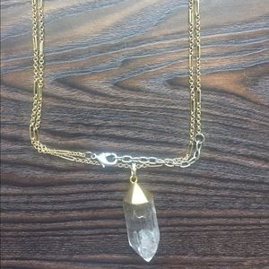 Clear Crystal Gold Necklace
